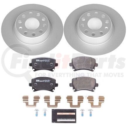 ESK2261 by POWERSTOP BRAKES - Genuine Geomet® Coated Rotors, ECE-R90 Disc Brake Pad Set + Hardware Kit