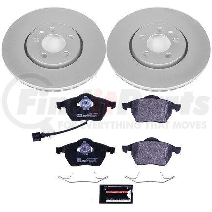 ESK898 by POWERSTOP BRAKES - Genuine Geomet® Coated Rotors, ECE-R90 Disc Brake Pad Set + Hardware Kit