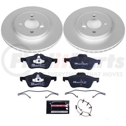 ESK5724 by POWERSTOP BRAKES - Genuine Geomet® Coated Rotors, ECE-R90 Disc Brake Pad Set + Hardware Kit