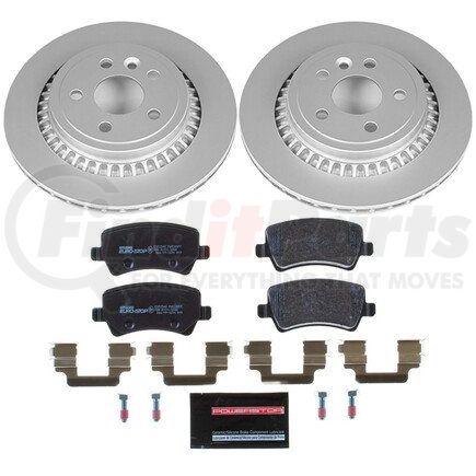 ESK5705 by POWERSTOP BRAKES - Genuine Geomet® Coated Rotors, ECE-R90 Disc Brake Pad Set + Hardware Kit