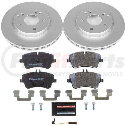 ESK3048 by POWERSTOP BRAKES - Genuine Geomet® Coated Rotors, ECE-R90 Disc Brake Pad Set + Hardware Kit