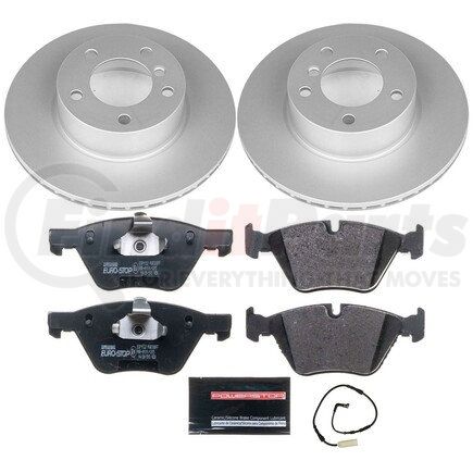 ESK3087 by POWERSTOP BRAKES - Genuine Geomet® Coated Rotors, ECE-R90 Disc Brake Pad Set + Hardware Kit