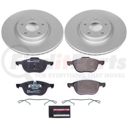 ESK4575 by POWERSTOP BRAKES - Genuine Geomet® Coated Rotors, ECE-R90 Disc Brake Pad Set + Hardware Kit