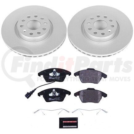 ESK2259 by POWERSTOP BRAKES - Genuine Geomet® Coated Rotors, ECE-R90 Disc Brake Pad Set + Hardware Kit