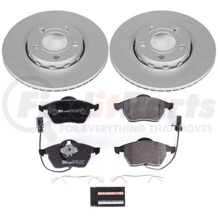 ESK528 by POWERSTOP BRAKES - Genuine Geomet® Coated Rotors, ECE-R90 Disc Brake Pad Set + Hardware Kit