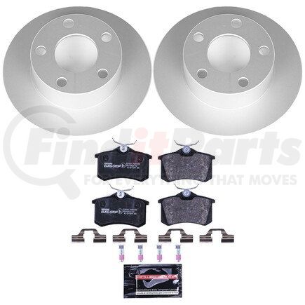 ESK515 by POWERSTOP BRAKES - Genuine Geomet® Coated Rotors, ECE-R90 Disc Brake Pad Set + Hardware Kit