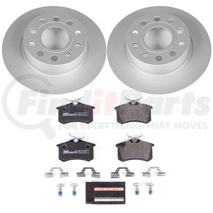 ESK5671 by POWERSTOP BRAKES - Genuine Geomet® Coated Rotors, ECE-R90 Disc Brake Pad Set + Hardware Kit