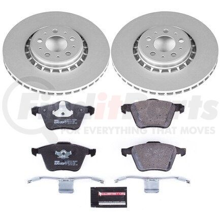 ESK4552 by POWERSTOP BRAKES - Genuine Geomet® Coated Rotors, ECE-R90 Disc Brake Pad Set + Hardware Kit