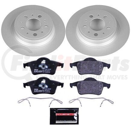 ESK5196 by POWERSTOP BRAKES - Genuine Geomet® Coated Rotors, ECE-R90 Disc Brake Pad Set + Hardware Kit