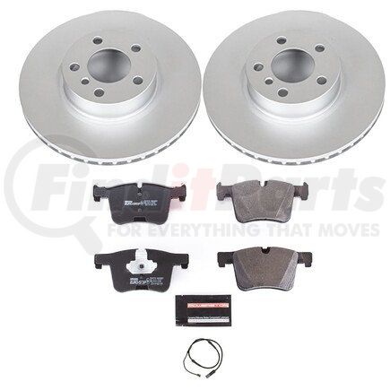 ESK6038 by POWERSTOP BRAKES - Genuine Geomet® Coated Rotors, ECE-R90 Disc Brake Pad Set + Hardware Kit