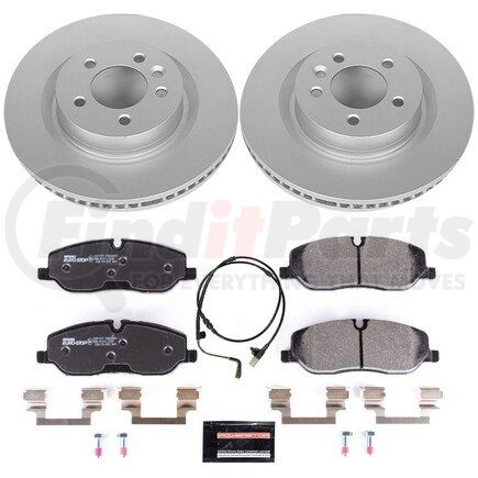 ESK6047 by POWERSTOP BRAKES - Genuine Geomet® Coated Rotors, ECE-R90 Disc Brake Pad Set + Hardware Kit