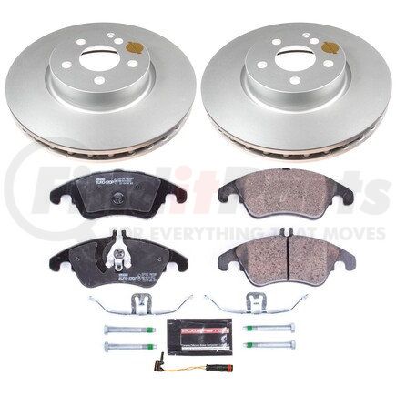 ESK5792 by POWERSTOP BRAKES - Genuine Geomet® Coated Rotors, ECE-R90 Disc Brake Pad Set + Hardware Kit