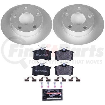 ESK585 by POWERSTOP BRAKES - Genuine Geomet® Coated Rotors, ECE-R90 Disc Brake Pad Set + Hardware Kit