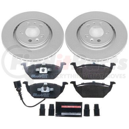 ESK839 by POWERSTOP BRAKES - Genuine Geomet® Coated Rotors, ECE-R90 Disc Brake Pad Set + Hardware Kit