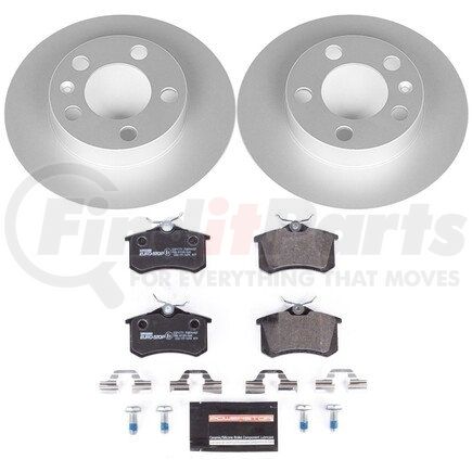 ESK847 by POWERSTOP BRAKES - Genuine Geomet® Coated Rotors, ECE-R90 Disc Brake Pad Set + Hardware Kit