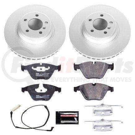 ESK2054 by POWERSTOP BRAKES - Genuine Geomet® Coated Rotors, ECE-R90 Disc Brake Pad Set + Hardware Kit