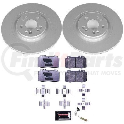 ESK5236 by POWERSTOP BRAKES - Genuine Geomet® Coated Rotors, ECE-R90 Disc Brake Pad Set + Hardware Kit