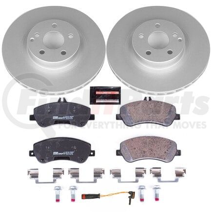 ESK6603 by POWERSTOP BRAKES - Genuine Geomet® Coated Rotors, ECE-R90 Disc Brake Pad Set + Hardware Kit