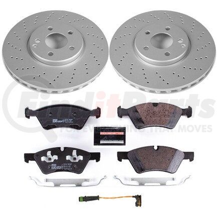 ESK6357 by POWERSTOP BRAKES - Genuine Geomet® Coated Rotors, ECE-R90 Disc Brake Pad Set + Hardware Kit