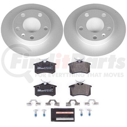 ESK3129 by POWERSTOP BRAKES - Genuine Geomet® Coated Rotors, ECE-R90 Disc Brake Pad Set + Hardware Kit