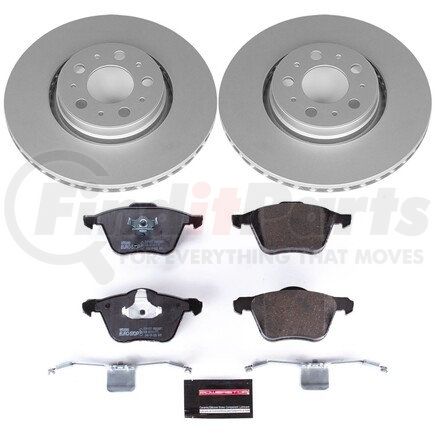 ESK3063 by POWERSTOP BRAKES - Genuine Geomet® Coated Rotors, ECE-R90 Disc Brake Pad Set + Hardware Kit