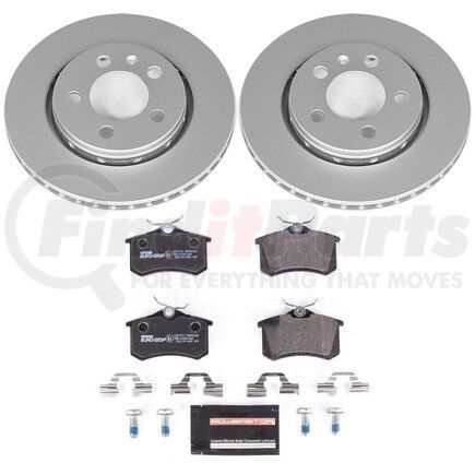 ESK920 by POWERSTOP BRAKES - Genuine Geomet® Coated Rotors, ECE-R90 Disc Brake Pad Set + Hardware Kit