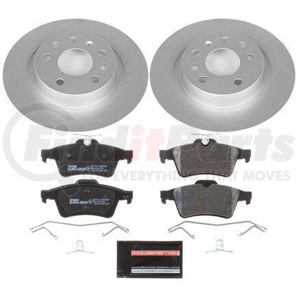 ESK981 by POWERSTOP BRAKES - Genuine Geomet® Coated Rotors, ECE-R90 Disc Brake Pad Set + Hardware Kit