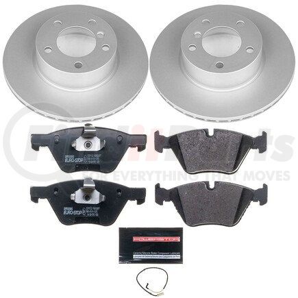 ESK4589 by POWERSTOP BRAKES - Genuine Geomet® Coated Rotors, ECE-R90 Disc Brake Pad Set + Hardware Kit