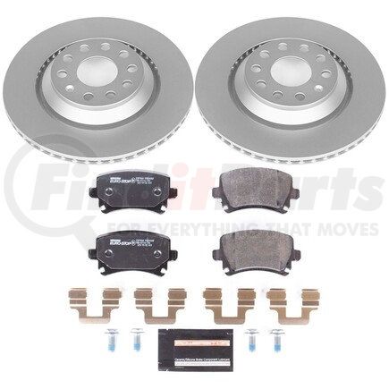 ESK4628 by POWERSTOP BRAKES - Genuine Geomet® Coated Rotors, ECE-R90 Disc Brake Pad Set + Hardware Kit