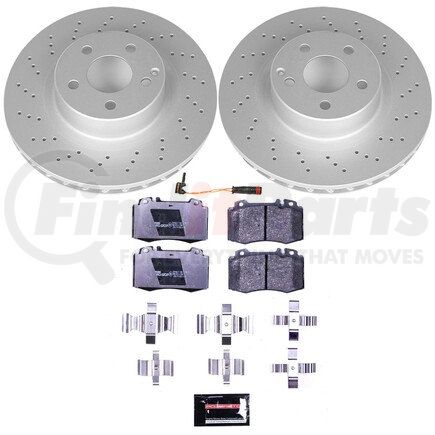 ESK5235 by POWERSTOP BRAKES - Genuine Geomet® Coated Rotors, ECE-R90 Disc Brake Pad Set + Hardware Kit