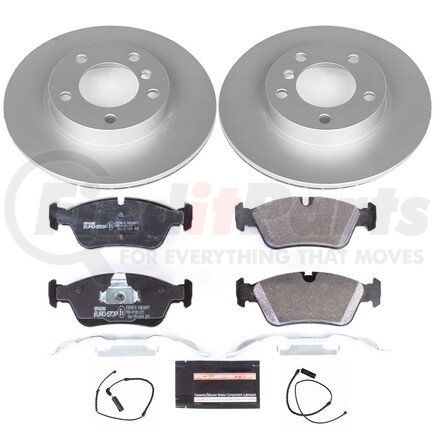 ESK496 by POWERSTOP BRAKES - Genuine Geomet® Coated Rotors, ECE-R90 Disc Brake Pad Set + Hardware Kit