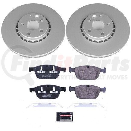 ESK5702 by POWERSTOP BRAKES - Genuine Geomet® Coated Rotors, ECE-R90 Disc Brake Pad Set + Hardware Kit