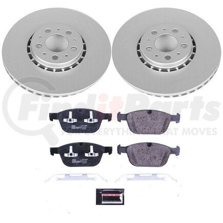 ESK5707 by POWERSTOP BRAKES - Genuine Geomet® Coated Rotors, ECE-R90 Disc Brake Pad Set + Hardware Kit