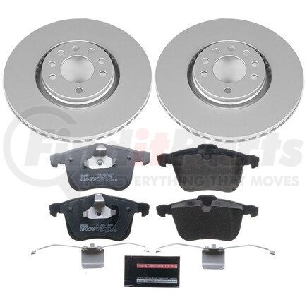 ESK5349 by POWERSTOP BRAKES - Genuine Geomet® Coated Rotors, ECE-R90 Disc Brake Pad Set + Hardware Kit