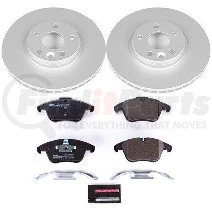 ESK5608 by POWERSTOP BRAKES - Genuine Geomet® Coated Rotors, ECE-R90 Disc Brake Pad Set + Hardware Kit