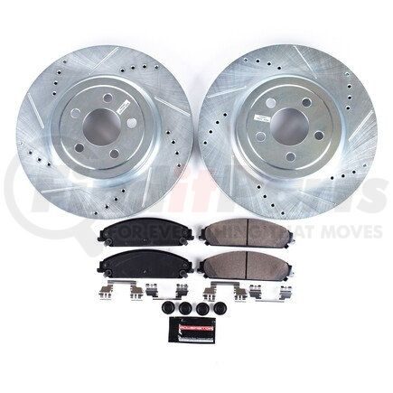 K2560 by POWERSTOP BRAKES - Z23 Daily Driver Carbon-Fiber Ceramic Brake Pad and Drilled & Slotted Rotor Kit