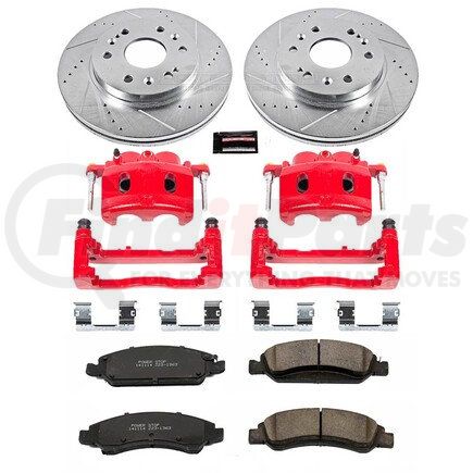 KC2069 by POWERSTOP BRAKES - Z23 Daily Driver Carbon-Fiber Ceramic Pads Drilled & Slotted Rotor & Caliper Kit