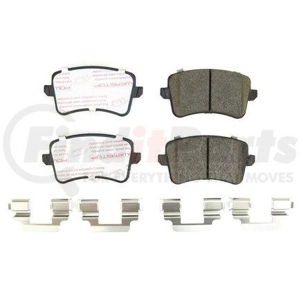 NXE-1386B by POWERSTOP BRAKES - Disc Brake Pad Set - Rear, Carbon Fiber Ceramic Pads with Hardware