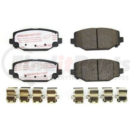 NXT-1596 by POWERSTOP BRAKES - Disc Brake Pad Set - Rear, Carbon Fiber Ceramic Pads with Hardware for 2012 - 2020 Grand Caravan