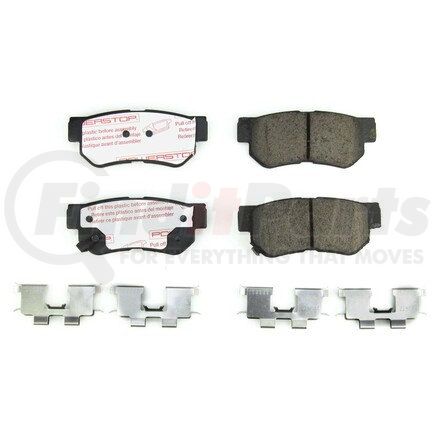 NXT-813 by POWERSTOP BRAKES - Disc Brake Pad Set - Rear, Carbon Fiber Ceramic Pads with Hardware for 2001 - 2010 Kia Optima