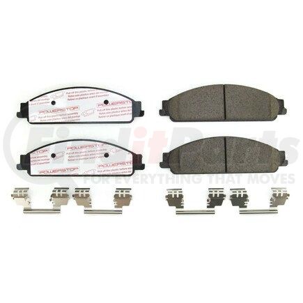 NXT-1070 by POWERSTOP BRAKES - Disc Brake Pad Set - Front, Carbon Fiber Ceramic Pads with Hardware for 2005 - 2007 Ford Five Hundred