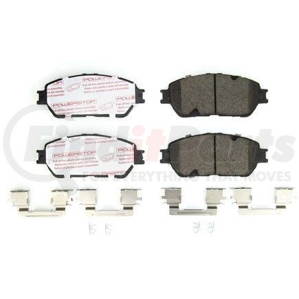 NXT-906A by POWERSTOP BRAKES - Disc Brake Pad Set - Front, Carbon Fiber Ceramic Pads with Hardware for 2004 - 2008 Toyota Solara