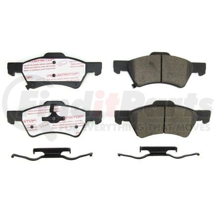 NXT-857 by POWERSTOP BRAKES - Disc Brake Pad Set - Front or Rear, Carbon Fiber Ceramic Pads with Hardware for 2001 - 2007 Dodge Grand Caravan