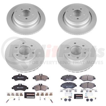 ESK6235 by POWERSTOP BRAKES - Genuine Geomet® Coated Rotors, ECE-R90 Disc Brake Pad Set + Hardware Kit