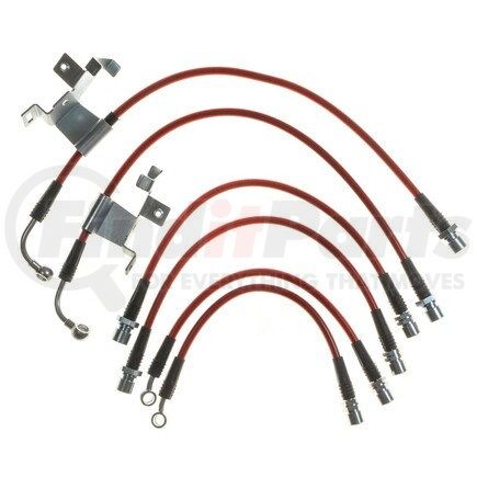 BH00161 by POWERSTOP BRAKES - Brake Hose Line Kit - Performance, Front and Rear, Braided, Stainless Steel