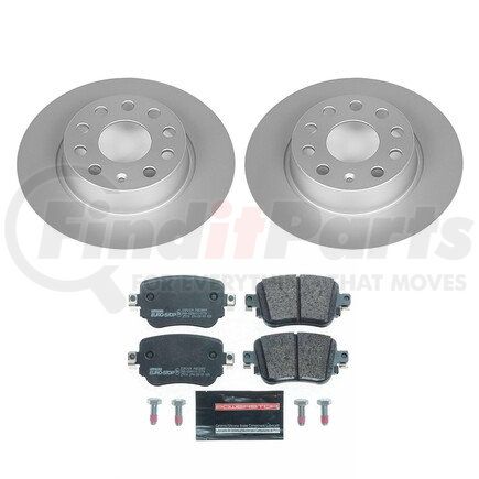 ESK7053 by POWERSTOP BRAKES - Genuine Geomet® Coated Rotors, ECE-R90 Disc Brake Pad Set + Hardware Kit