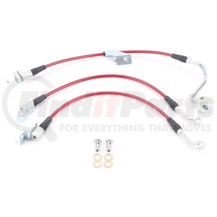 BH00176 by POWERSTOP BRAKES - Brake Hose Line Kit - Performance, Front and Rear, Braided, Stainless Steel