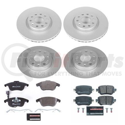 ESK7501 by POWERSTOP BRAKES - Genuine Geomet® Coated Rotors, ECE-R90 Disc Brake Pad Set + Hardware Kit