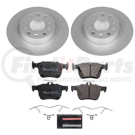 ESK7093 by POWERSTOP BRAKES - Genuine Geomet® Coated Rotors, ECE-R90 Disc Brake Pad Set + Hardware Kit