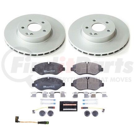 ESK8219 by POWERSTOP BRAKES - Genuine Geomet® Coated Rotors, ECE-R90 Disc Brake Pad Set + Hardware Kit